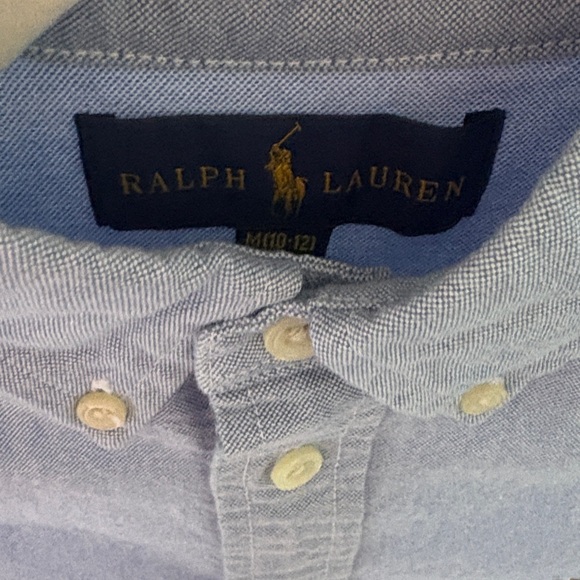 Ralph Lauren Kids Sky Blue Button-Down Shirt with collar and long sleeves NWOT - Picture 7 of 9